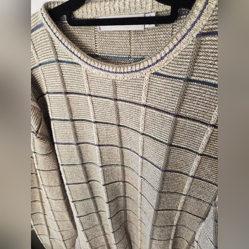 Vintage Shenandoah Navy Blue Textured Pullover Sweater Men's Large 90s - Picture 5 of 10